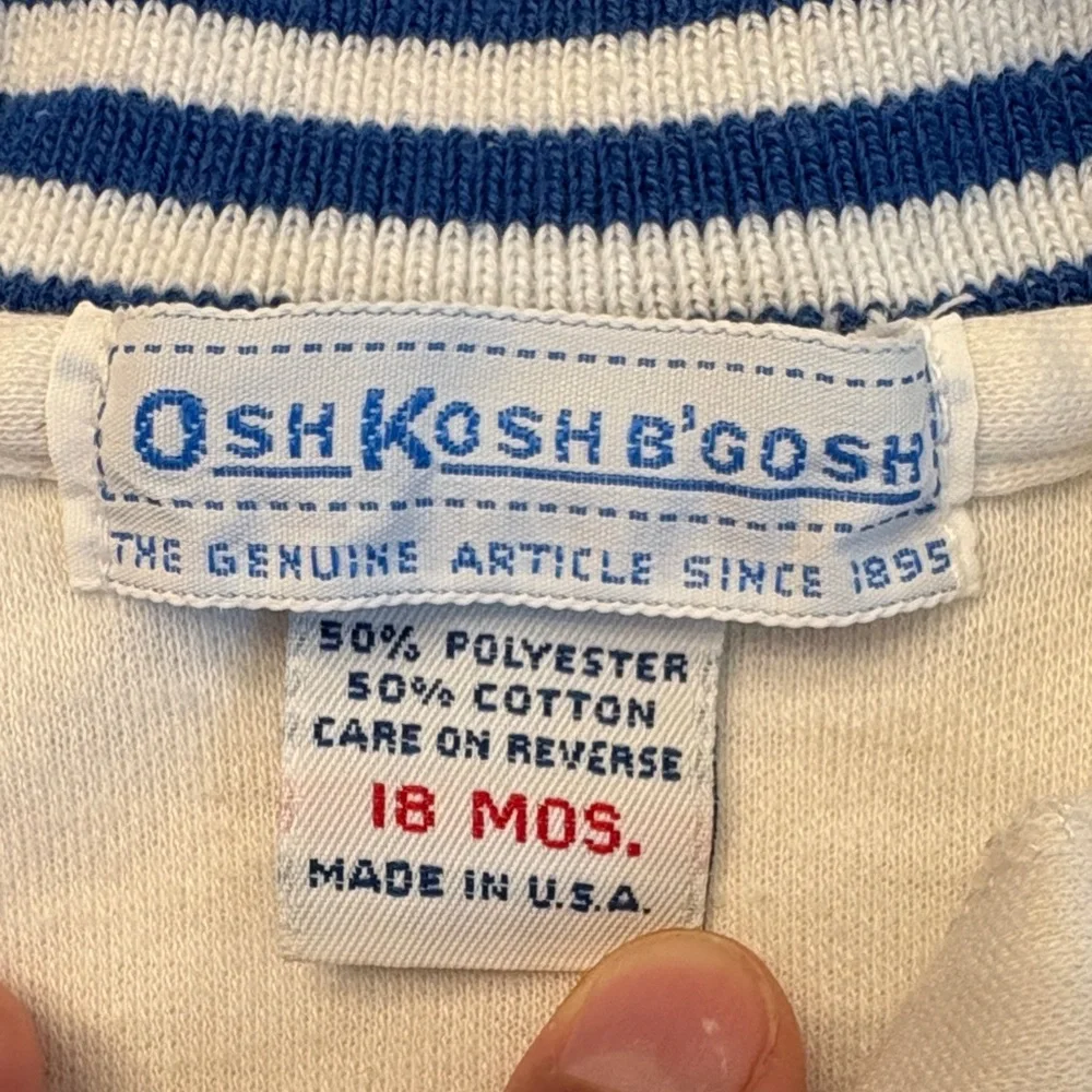 90s OshKosh B'gosh Kids Polo with Blue Stripes